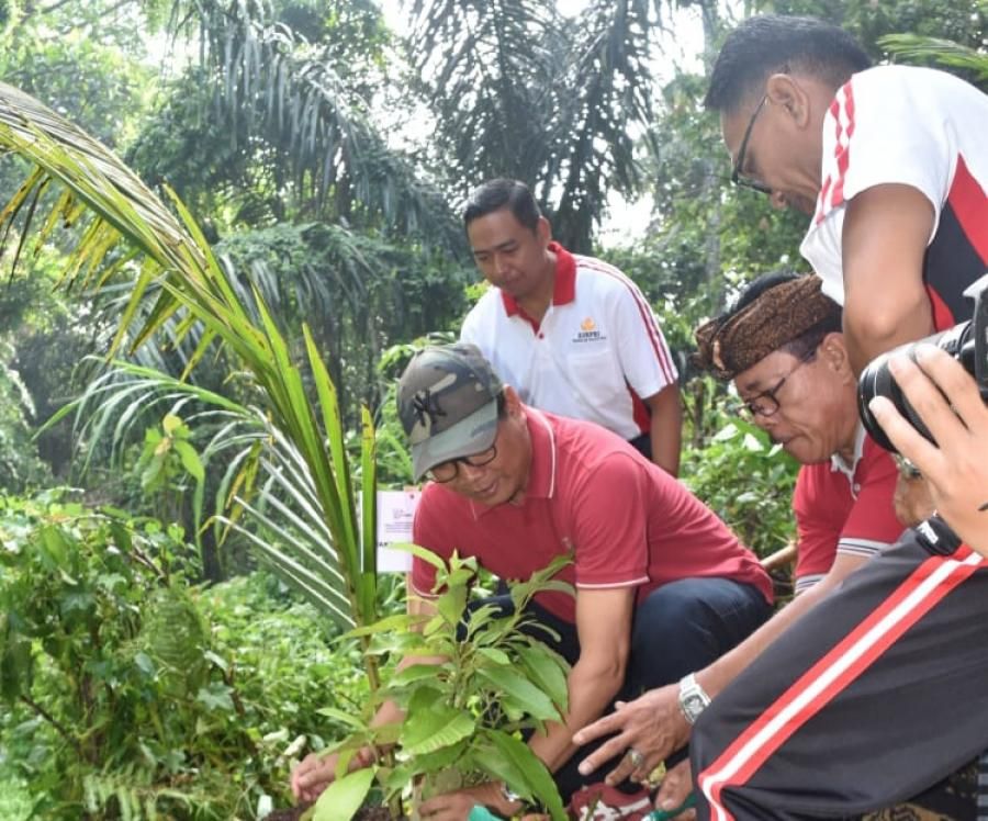 podiumnews.com-Hijaukan Aliran Sungai, Wabup Suiasa Tanam Pohon di Werdhi Bhuana