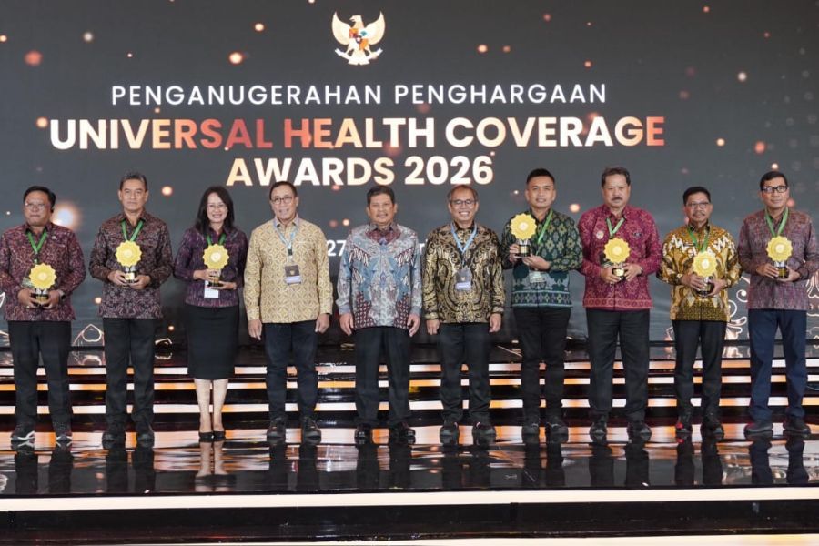 Pemerintah Kabupaten Tabanan meraih Penghargaan Universal Health Coverage (UHC) Tahun 2026 dalam acara yang digelar di Ballroom JIEXPO Kemayoran, Jakarta, Selasa (27/1/2026). (foto/prokopimtabanan)
