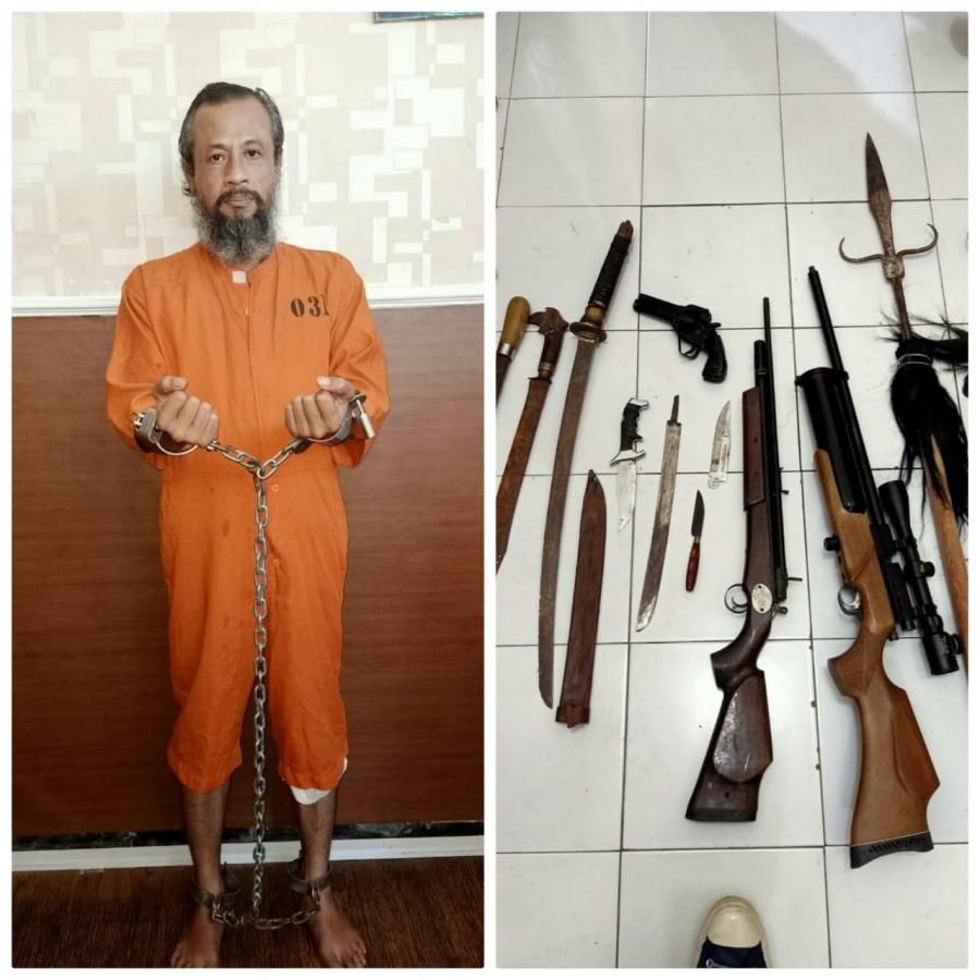 podiumnews.com-Ancam Penagih Kredit Pakai Parang, Pria Ini Diamankan