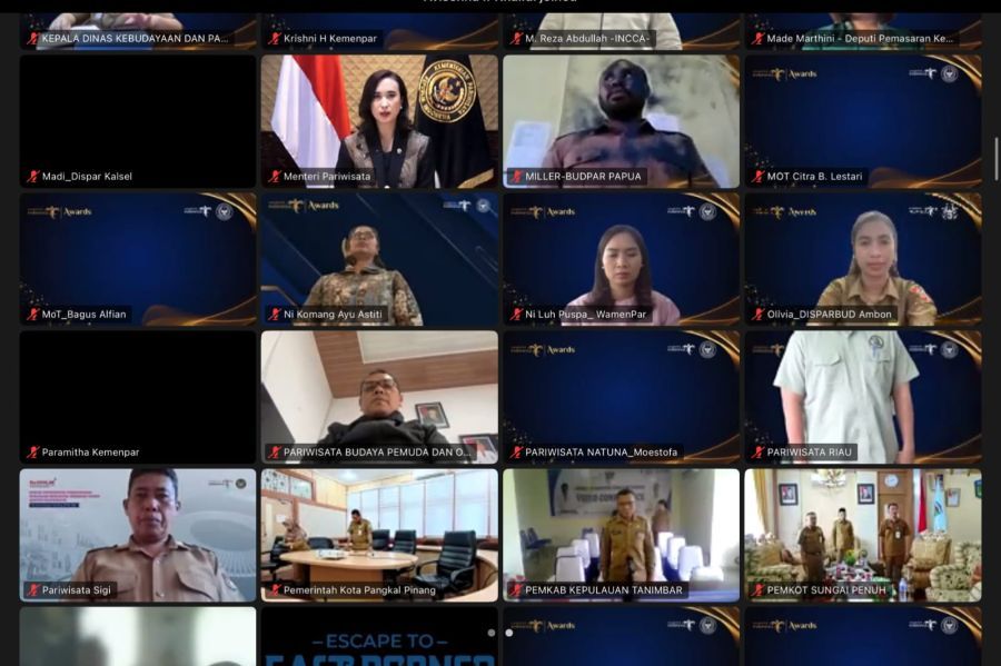 Menpar Widiyanti Putri Wardhana memberi sambutan di “Virtual Kick-off Wonderful Indonesia Awards 2026”, Selasa (14/4/2026). (kemenpar.go.id)