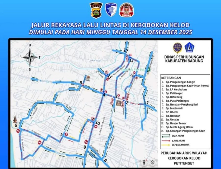podiumnews.com-Arus Lalin di Kerobokan Kelod Kuta Utara Diubah Mulai Minggu