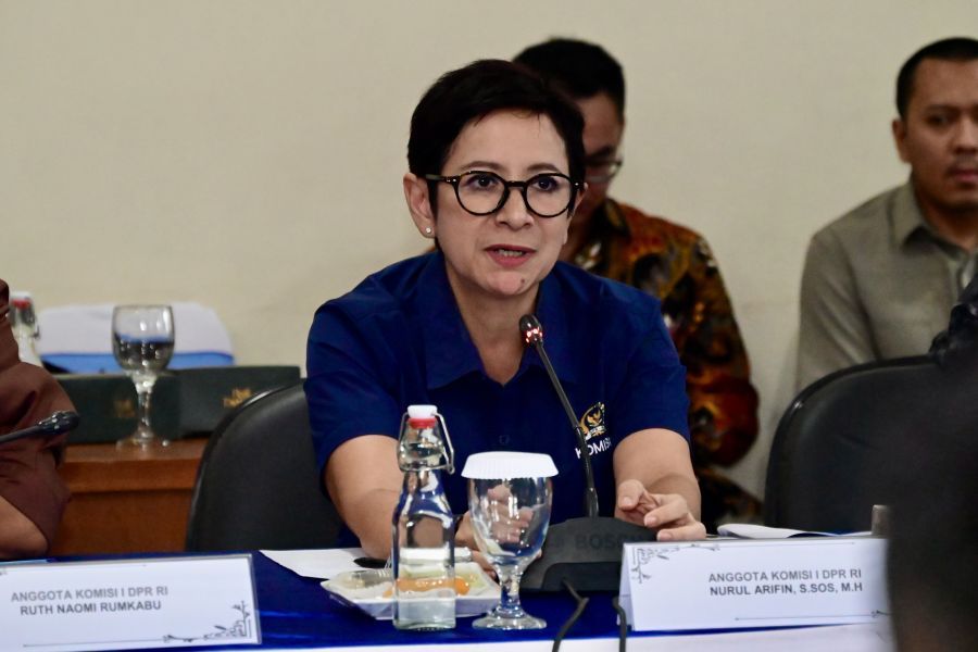  Anggota Komisi I DPR RI Nurul Arifin, dalam Kunjungan Kerja Spesifik Komisi I DPR RI ke Pangkalan Udara (Lanud) I Gusti Ngurah Rai, Badung pada Jumat  (26/6/2026). (Foto: DPR RI)