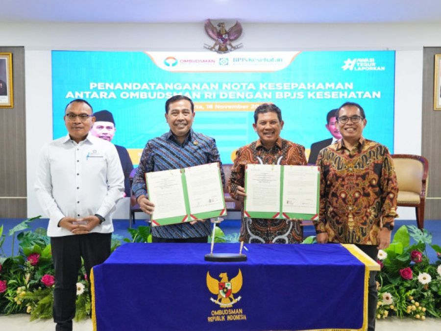 Penandatanganan Nota Kesepakatan Ombudsman RI Bersama BPJS Kesehatan (18/11/2025). (Foto/Ombudsman)