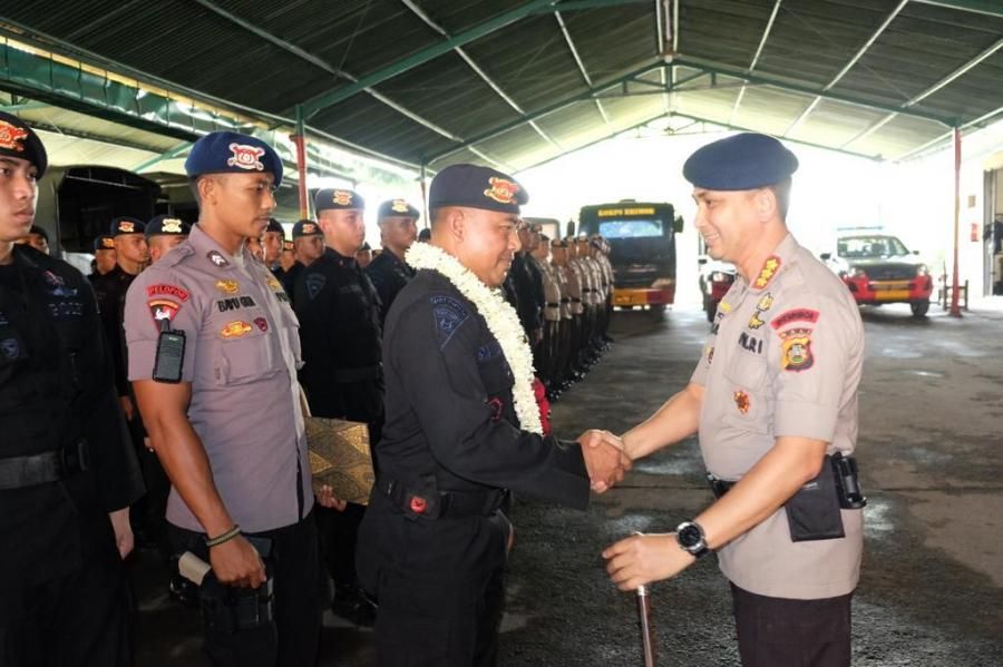 podiumnews.com-Enam Bulan Tugas di Papua, Brimob Polda Bali Dipulangkan 