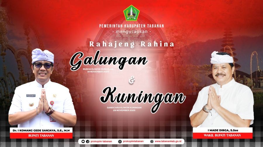 Bupati dan Wabup Tabanan Ucapkan Selamat Galungan & Kuningan