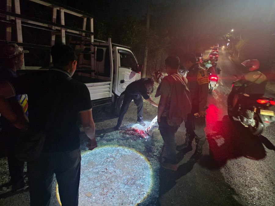 Buruh bongkar muat tewas akibat tertimpa tumpukan kaca di kawasan Jalan Goa Gong, Desa Ungasan, Kecamatan Kuta Selatan, Badung, Bali, Selasa (20/10/2026). (foto/hes)