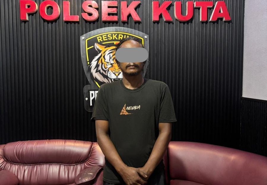 ESP, pelaku penusukan yang terjadi di depan bengkel motor Adi Jaya di Jalan Pantai Kuta, Badung, Bali, Sabtu (4/4/2026) lalu. (foto/hes)