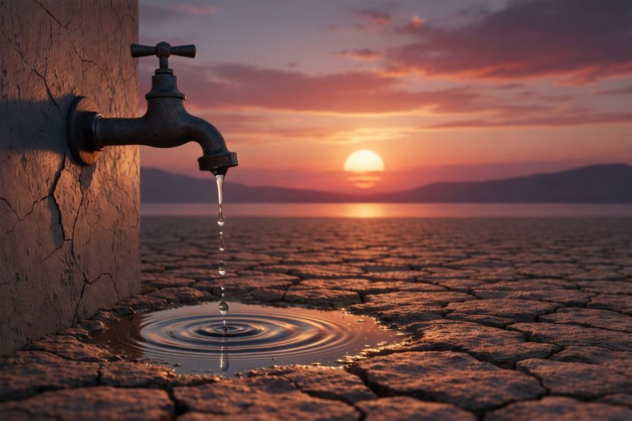 Ilustrasi tetes air terakhir di Badung Selatan, ketika kemewahan pariwisata berhadapan dengan krisis keadilan dan martabat warga lokal yang terpinggirkan (podiumnews)