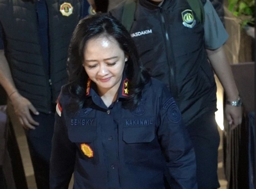 Kepala Kantor Wilayah Direktorat Jenderal Imigrasi Bali, Felucia Sengky Ratna menjelaskan tentang Patroli Dharma Dewata yang mengawasi keberadaan dan aktivitas orang asing. (foto/hes)