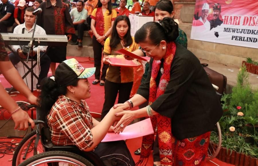 Ny. Putri Koster Ajak Dukung Kesetaraan Difabel Mampu Mandiri dan sejahtera