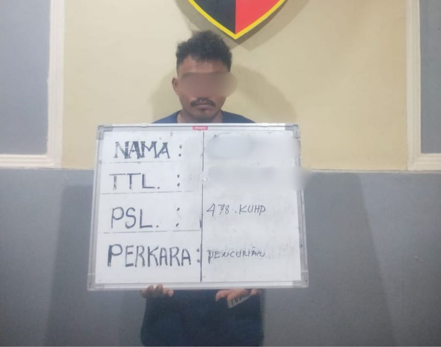 Salah satu pelaku yang terlibat kasus pencurian tabung gas di Toko Agung Jaya di Jalan Cempaka Putih nomor 04, Denpasar Timur, Denpasar, Bali. (foto/hes)