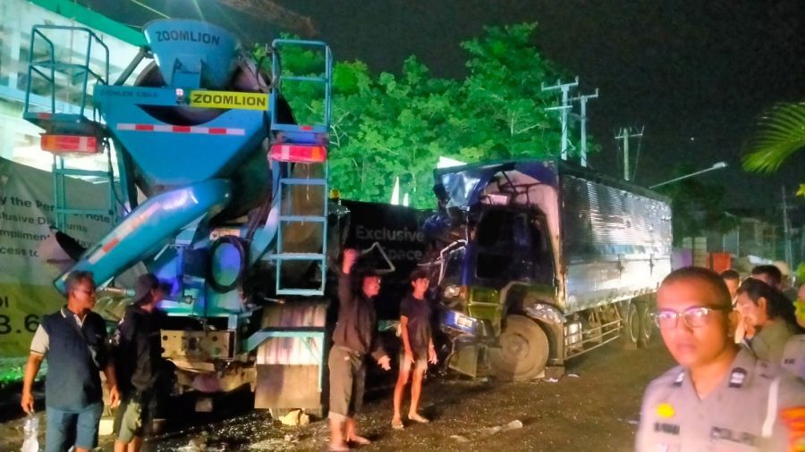 Dua orang tewas dan sejumlah orang luka-luka dalam kecelakaan maut di Jalan Labuan Sait depan proyek Hotel Tata kilometer 35, Kuta Selatan, Badung, Bali, Selasa (27/1/2026) malam. (foto/hes)