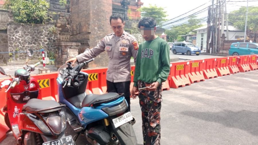 podiumnews.com-Fotonya Viral di Medsos, Pencuri Helm Ditangkap Polsek Kuta Utara