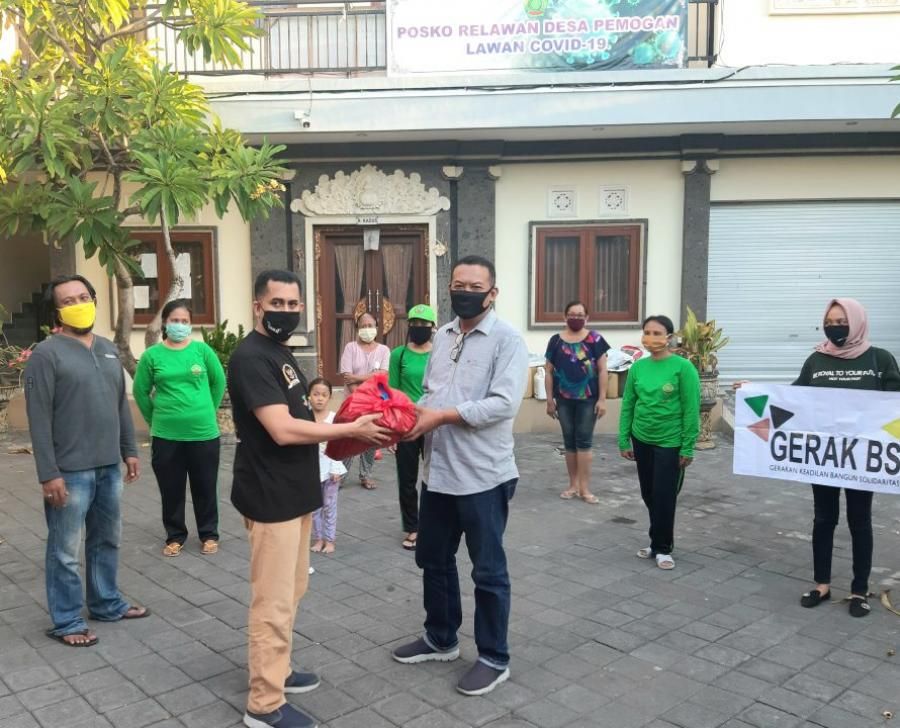 podiumnews.com-GERAK BS Bali Bantu Sembako Marbot hingga Tukang Sapu