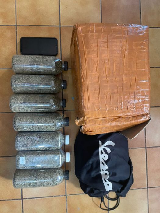 Petugas BNNP Bali menyita barang bukti ganja kering sebanyak 2.874,46 gram dan 101 butir ekstasi dengan enam tersangka. (foto/hes)