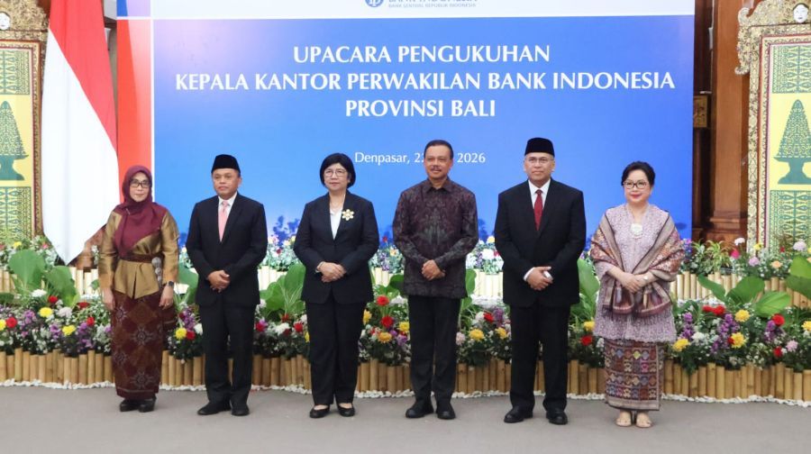 Sekretaris Daerah Provinsi Bali Dewa Made Indra menghadiri acara pengukuhan Kepala Kantor Perwakilan Bank Indonesia Provinsi Bali di Gedung Wiswa Sabha Utama, Kantor Gubernur Bali, Denpasar, Jumat (22/5/2026). (foto/sukadana)