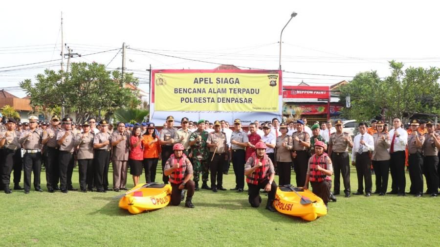 podiumnews.com-Polda Bali Gelar Apel Siaga Bencana