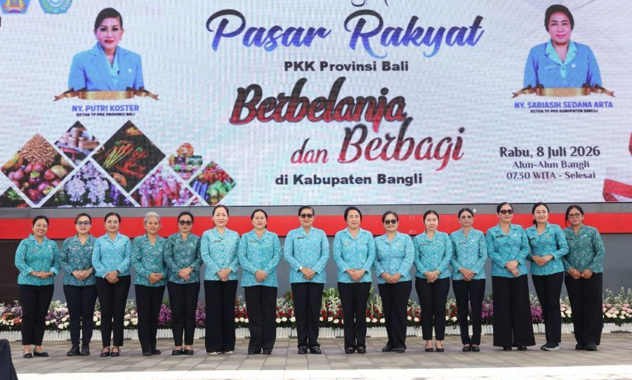 podiumnews.com-Ketua PKK Denpasar Hadiri Pasar Rakyat PKK Bali di Bangli