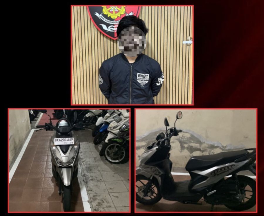 ISY, pelaku pencurian sepeda motor Beat di areal parkir kos di Jalan Pasekan Gang Batukaru Blok B, Desa Batubulan, Kecamatan Sukawati, Gianyar, Bali. (foto/hes)