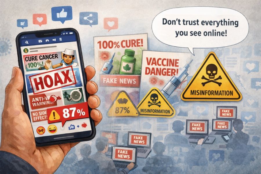 podiumnews.com-Misinformasi Kesehatan di Media Sosial Capai 87 Persen