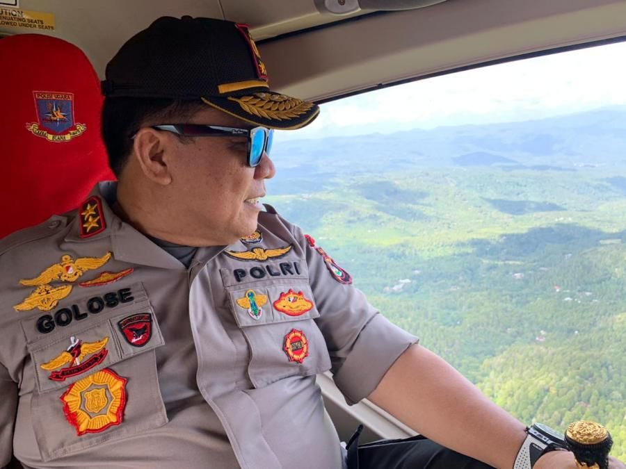 Kapolda Bali Pantau Jalur Bali Barat lewat Udara