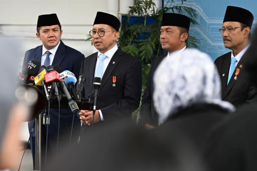 Menteri Kebudayaan, Fadli Zon, dalam konferensi pers usai upacara penganugerahan gelar Pahlawan Nasional di Istana Negara, Jakarta, Senin (10/11/2025). (BPMI Setpres)