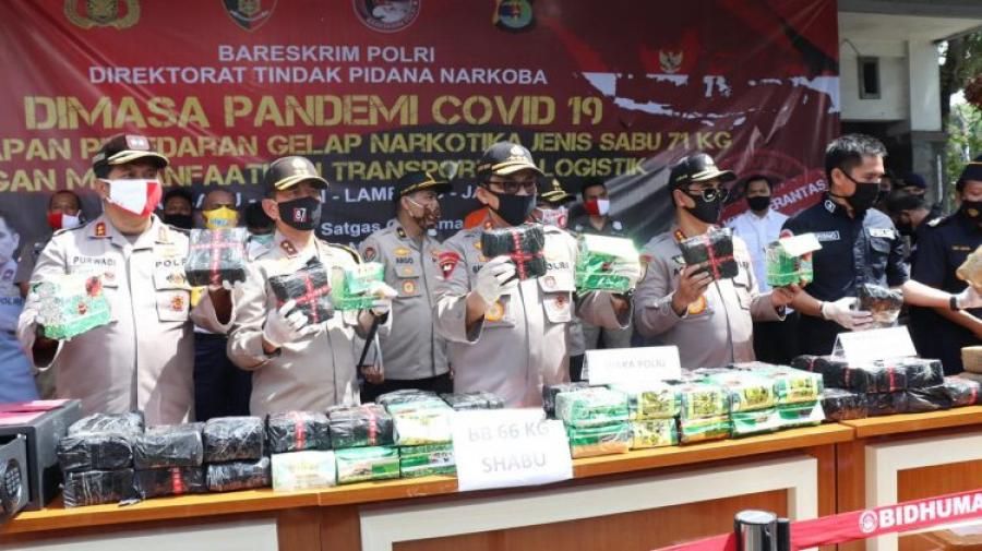 podiumnews.com-Polri Bongkar Penyelundupan 71 Kg Sabu Dari Sumatera ke Jakarta