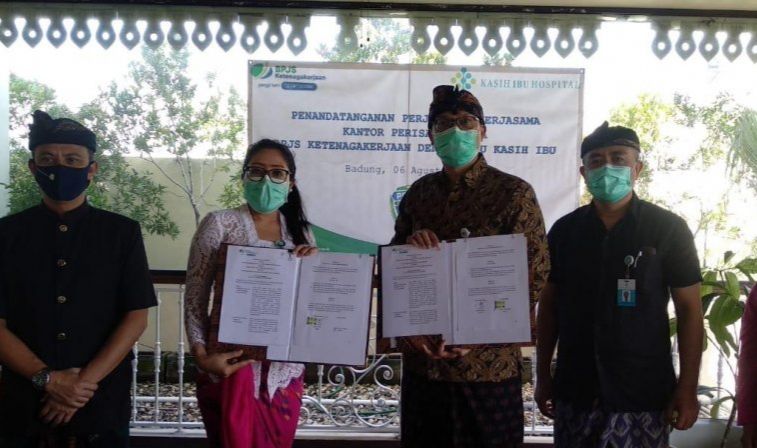 podiumnews.com-BPJAMSOSTEK Denpasar Gandeng RS Kasih Ibu Jadi Agen Perisai