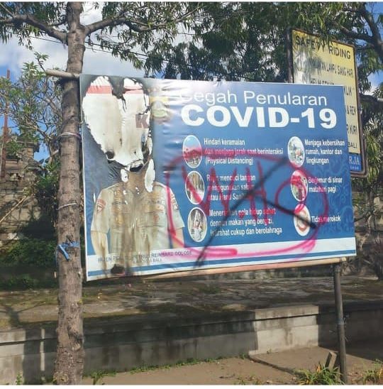 Polisi Akan Tindak Tegas Oknum Pengerusak Baliho Imbauan Covid-19