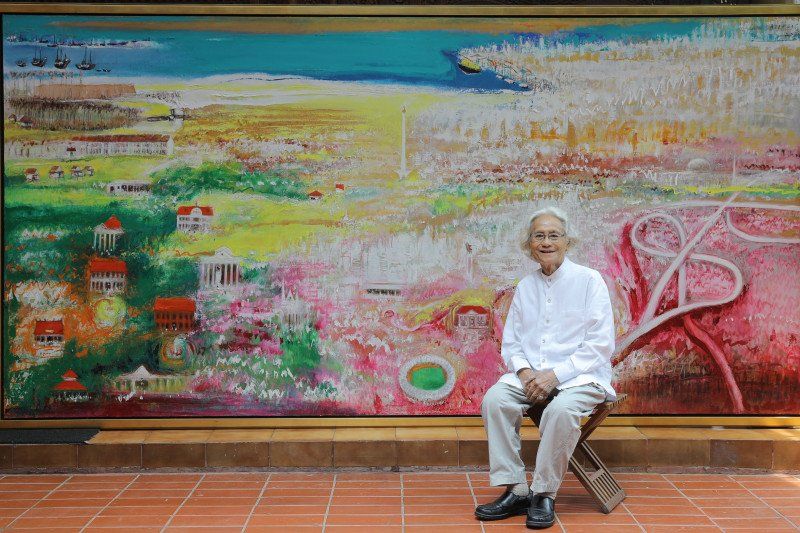 podiumnews.com-Srihadi Soedarsono Sang Maestro Lukis Kembali Lewat Karya "Jayakarta"