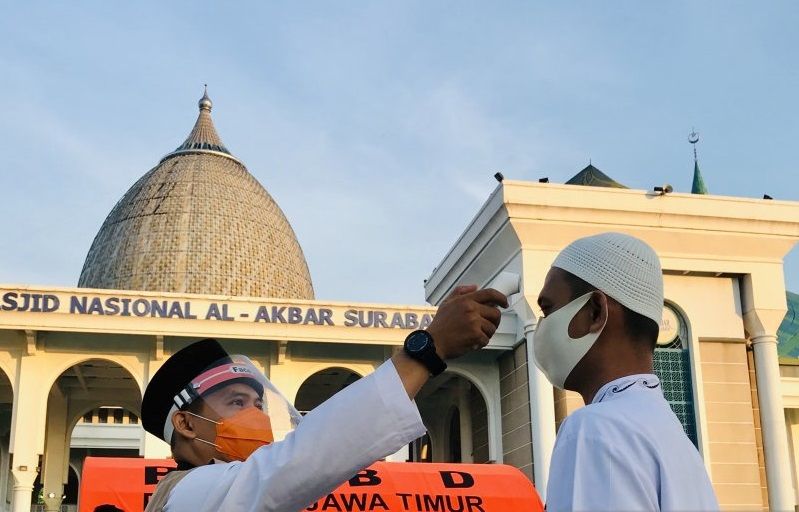 podiumnews.com-Shalat Idul Adha di Surabaya Terapkan Protokol Kesehatan Secara Ketat