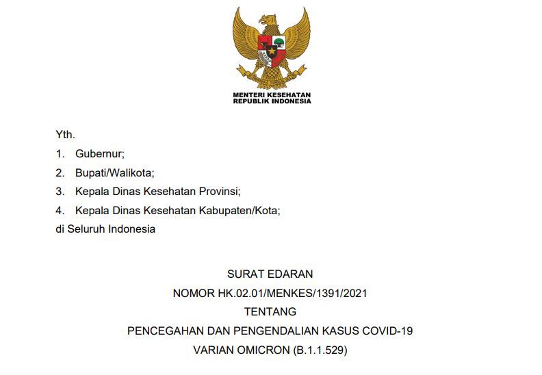podiumnews.com-Ini Edaran Terbaru Soal Varian Omicron