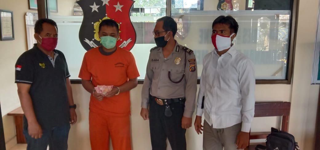 podiumnews.com-Curi Sepeda Gayung, Saenal Digelandang Polisi