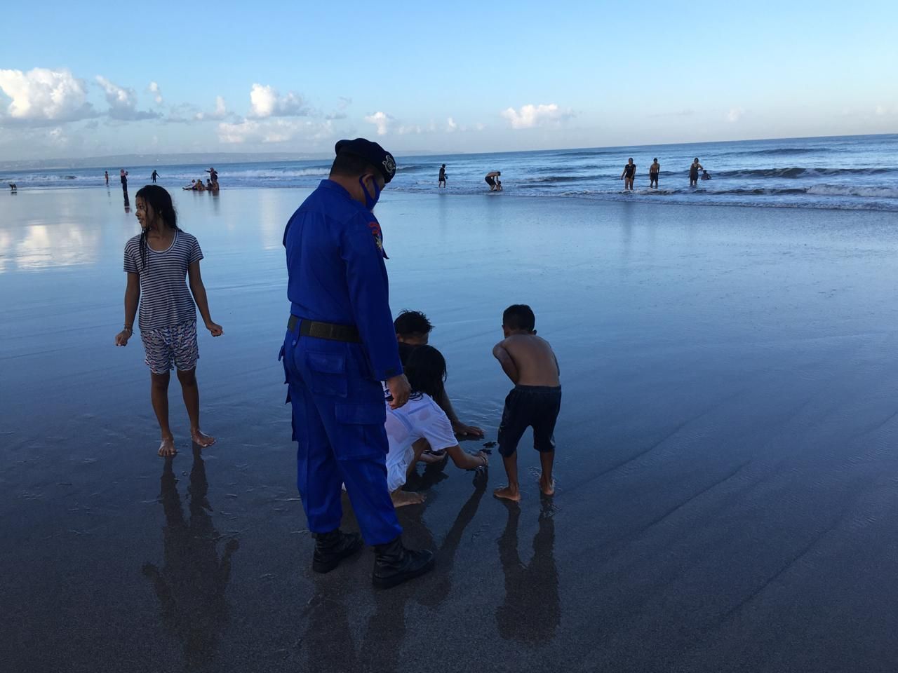 podiumnews.com-Puluhan Tukik Liar Ditemukan di Pantai Petitenget Dilepas ke Laut 