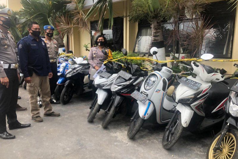 podiumnews.com-Polres Klungkung Sita 56 Kendaraan Hasil Balapan Liar