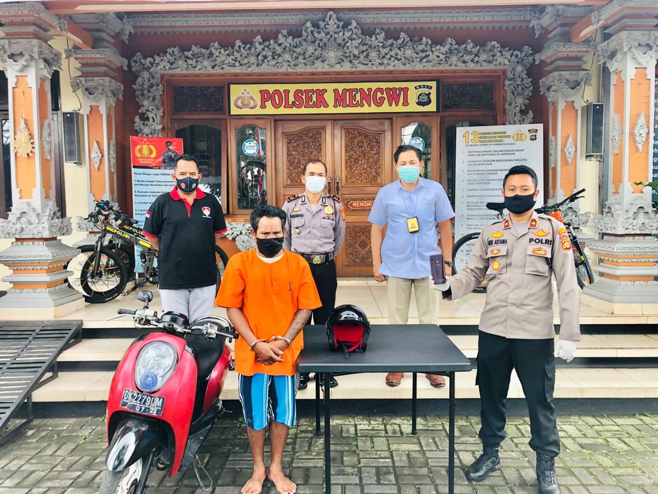 podiumnews.com-Polisi Tangkap Revidivis Penganiayaan Curi HP di Mengwi