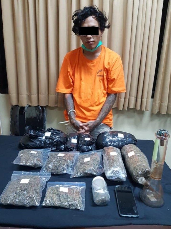 podiumnews.com-Selain Giovani, Polda Bali Tangkap Pengedar Lain dengan 1,8 Kg Ganja