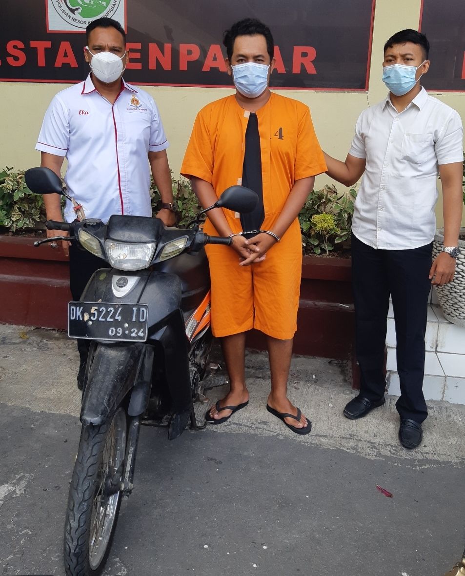 podiumnews.com-Seorang Pencuri Motor di Denpasar Dibekuk Polisi 