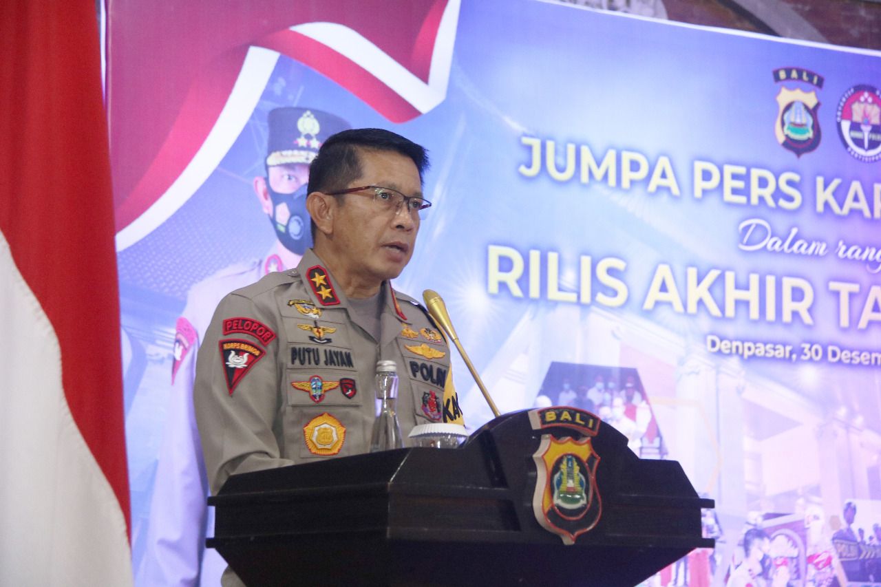 podiumnews.com-Polda Bali Catat Penurunan 32,66 Persen Gangguan Kamtibmas Selama 2020