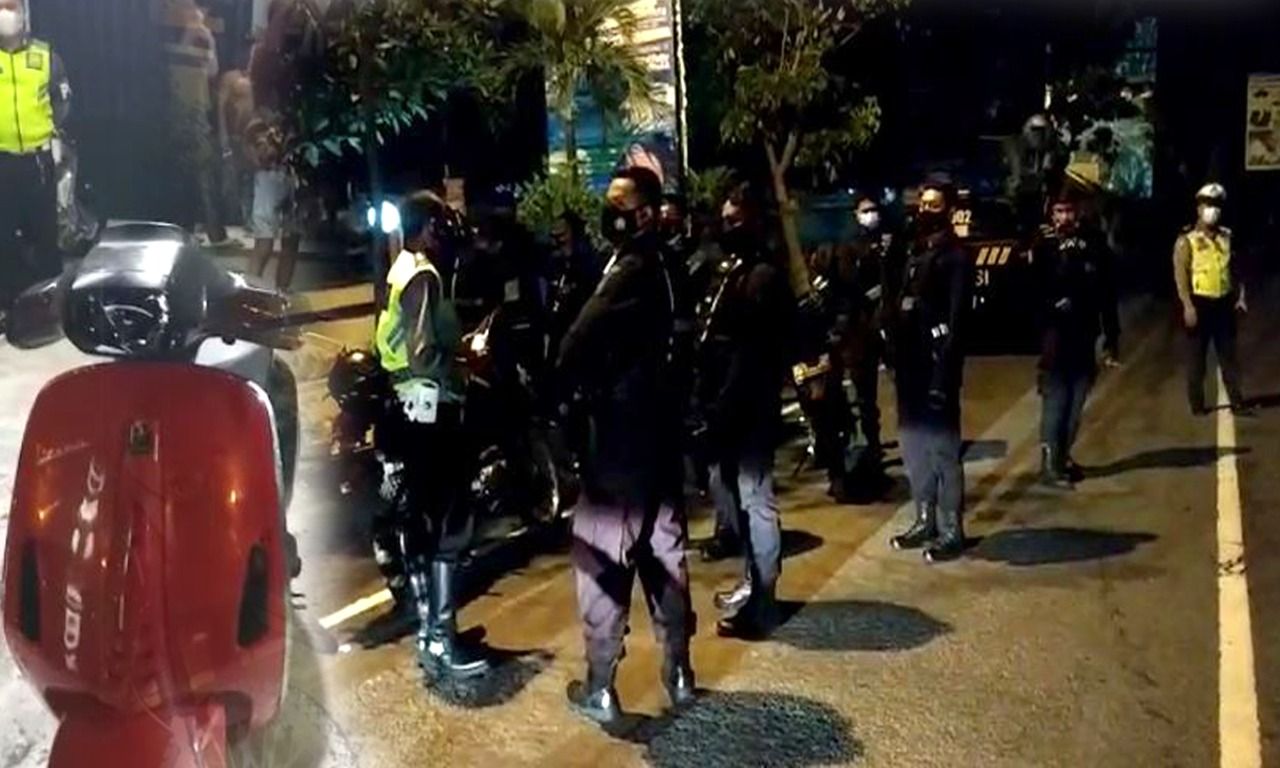 podiumnews.com-Polisi Gabungan Patroli Titik Rawan Aksi Balap Liar di Denpasar
