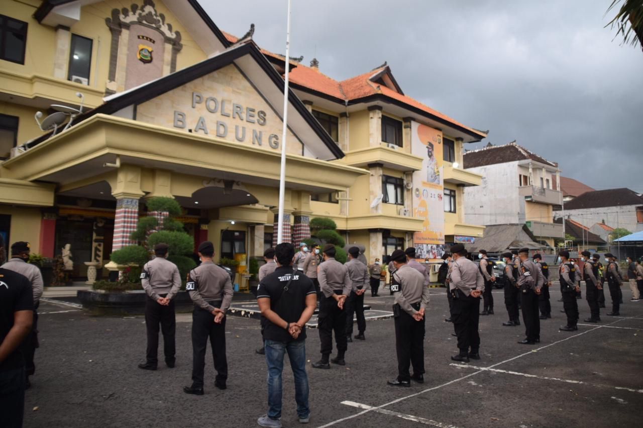podiumnews.com-Polres Badung Gelar Apel Pengamanan Malam Nyepi