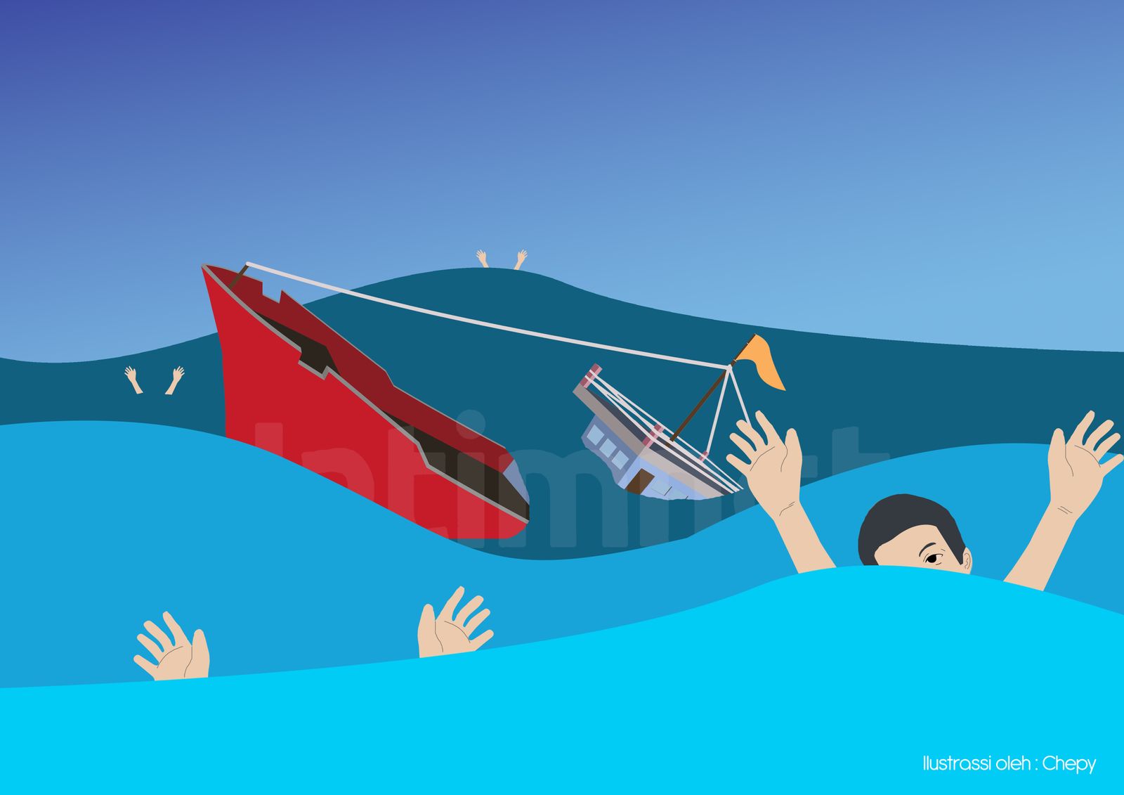 podiumnews.com-KMP Yunice Tenggelam di Perairan Selat Bali