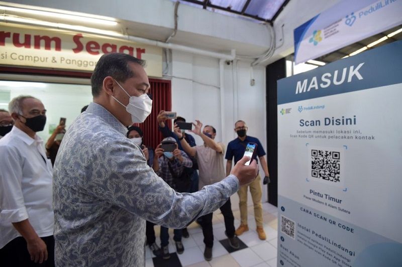 podiumnews.com-Mendag: Uji Coba Penerapan PeduliLindungi di Pasar Berjalan Baik