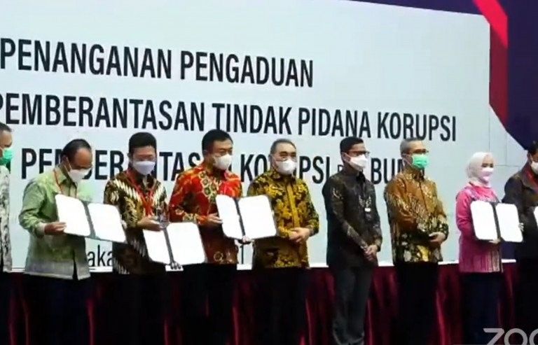 podiumnews.com-Kementerian BUMN-KPK Teken MoU Pemberantasan Korupsi di Perusahaan Negara