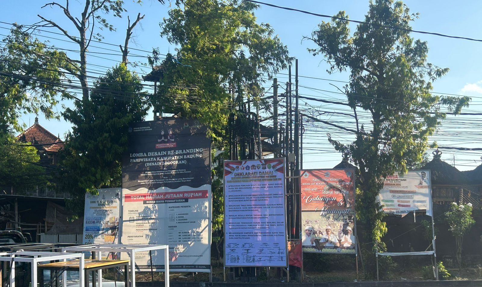 podiumnews.com-Polres Badung Suarakan Pemilu Damai, Spanduk Terpasang di Beberapa Titik