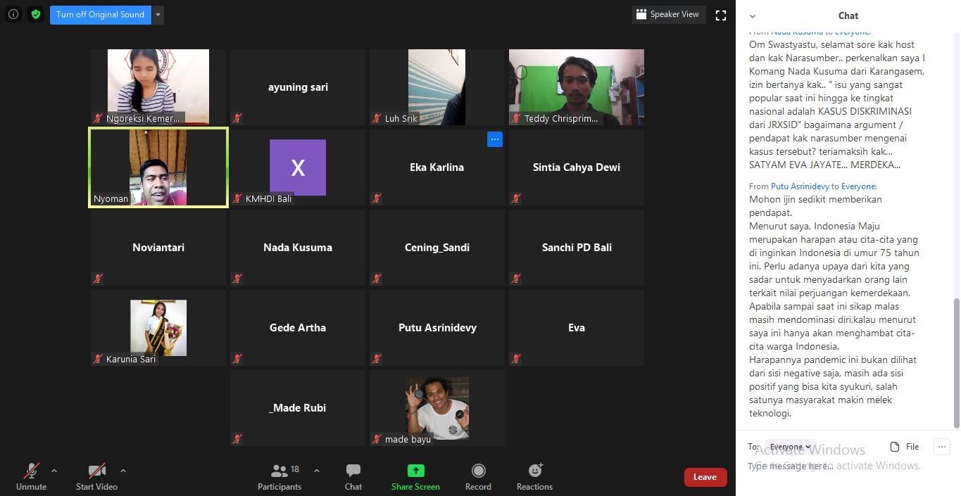 podiumnews.com-KMHDI Bangli Gelar Refleksi 75 Tahun Indonesia Merdeka