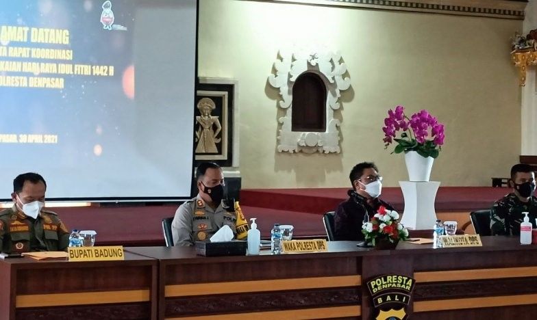 podiumnews.com-Polresta-Pemkot Denpasar Rakor Pengamanan Idul Fitri