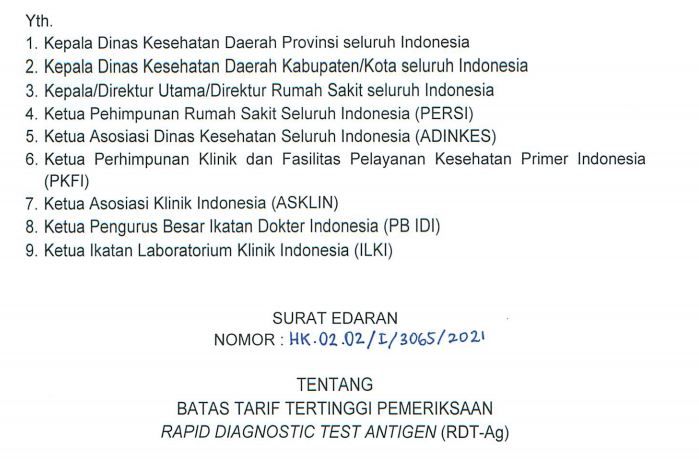 podiumnews.com-Kemenkes Pangkas Tarif Pemeriksaan Tes Antigen