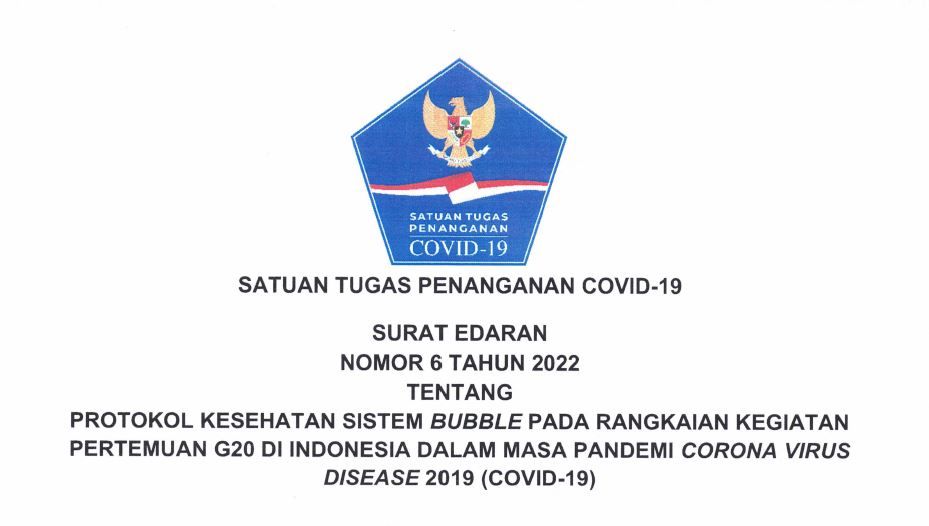 podiumnews.com-Ini Protokol Kesehatan Sistem Bubble Pertemuan G20