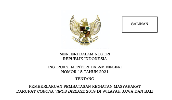 podiumnews.com-Mendagri Terbitkan Instruksi tentang PPKM Darurat Jawa-Bali